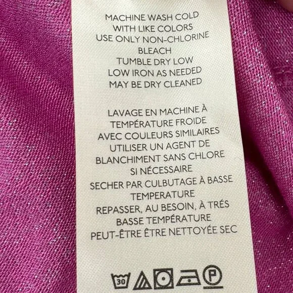 Free People Women's XS Sparkly Pink Metallic Crop Top With Adjustable Ties - Picture 9 of 12